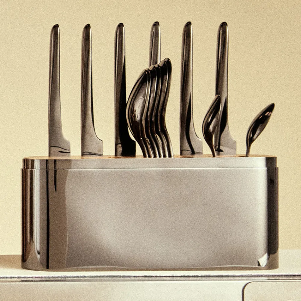 Christofle Black Stainless Steel Case - 24-piece stainless steel (sold empty)
