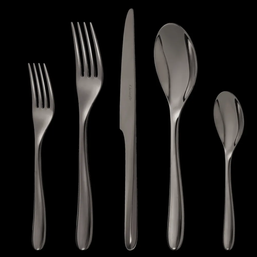 Christofle Black Stainless Steel 5-Piece Place Setting