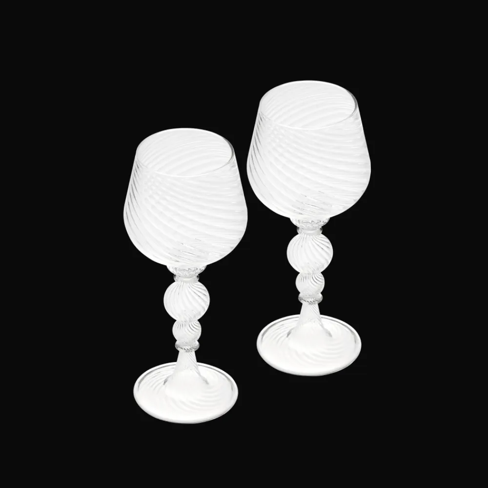 Christofle Blown Glass White Wine Glass Set
