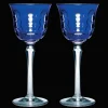 Christofle Blue Crystal White Wine Glass - Set of 2