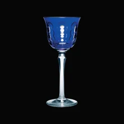 Christofle Blue Crystal Wine Glass