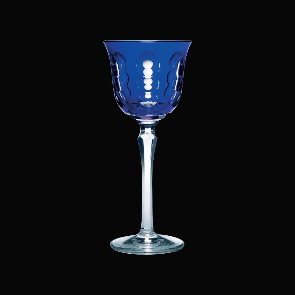 Christofle Blue Crystal Wine Glass