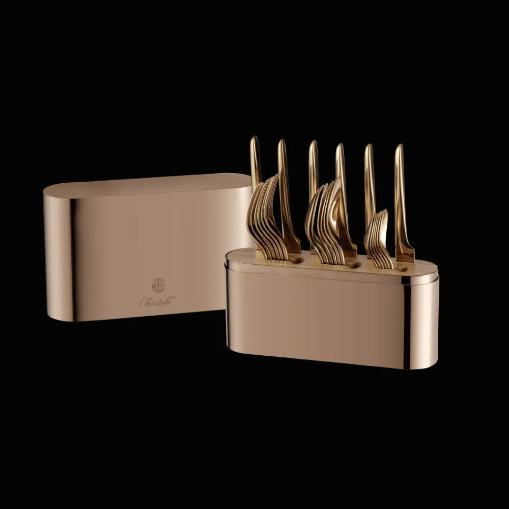 Christofle Copper Stainless Steel Case - 24-piece stainless steel (sold empty)