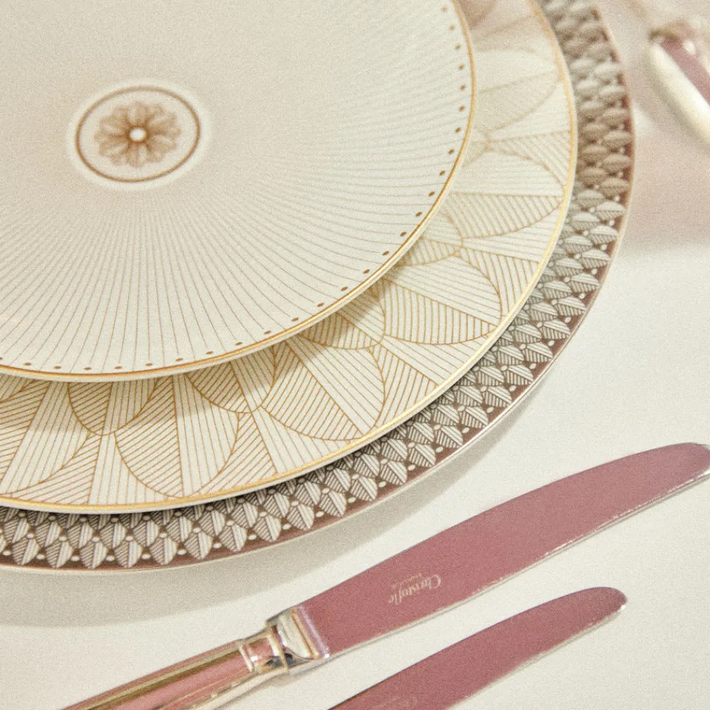 Christofle Dessert Plate Porcelain Gold