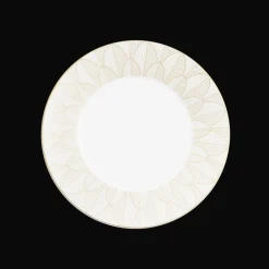 Christofle Dinner Porcelain Plate Gold Finish
