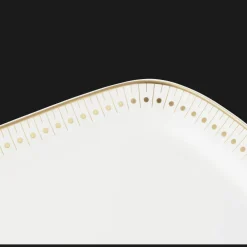 Christofle Gold Finish Porcelain Cake Platter - 15 x 6 in