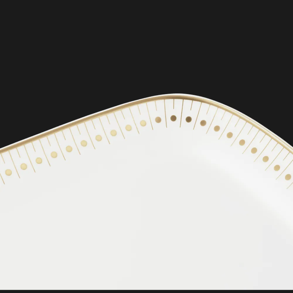 Christofle Gold Finish Porcelain Cake Platter - 15 x 6 in