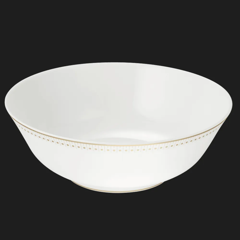 Christofle Gold Finish Porcelain Salad Serving Bowl