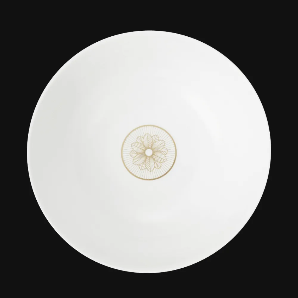 Christofle Gold Finish Porcelain Salad Serving Bowl