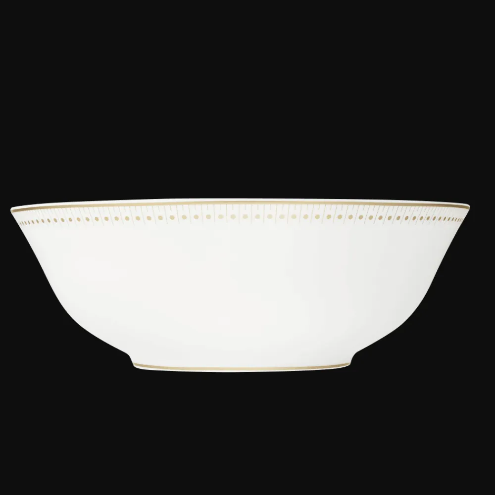Christofle Gold Finish Porcelain Salad Serving Bowl