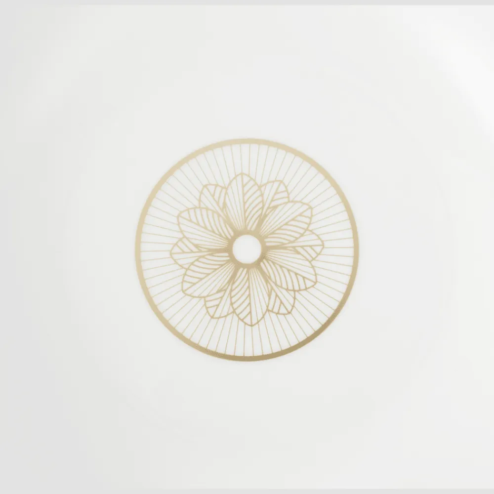 Christofle Gold Finish Porcelain Salad Serving Bowl