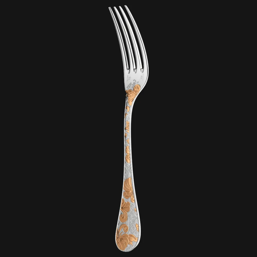 Christofle Partially Gilded Silver Plated Dinner Fork