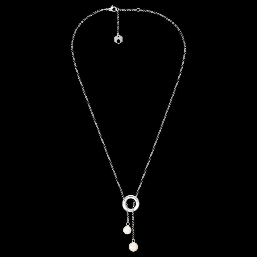 Christofle Pearl & Sterling Silver Lariat Necklace
