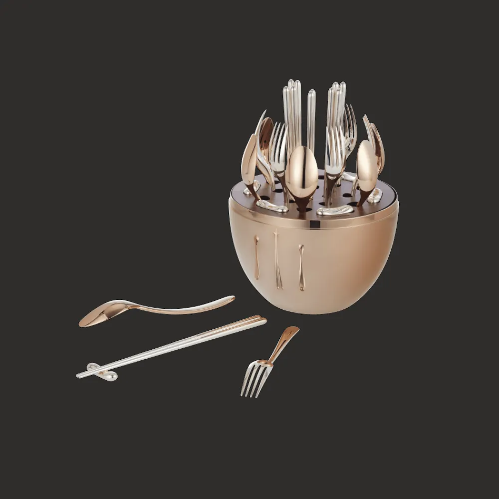 Christofle 24-Piece Rose Gold Flatware Set for 6 people