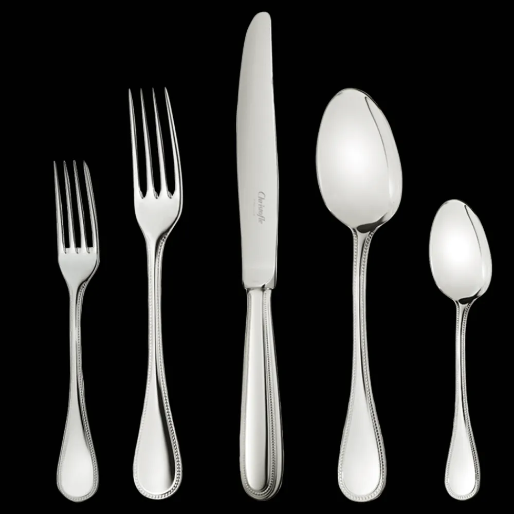 Christofle 75-Piece Stainless Steel Flatware Set with chest