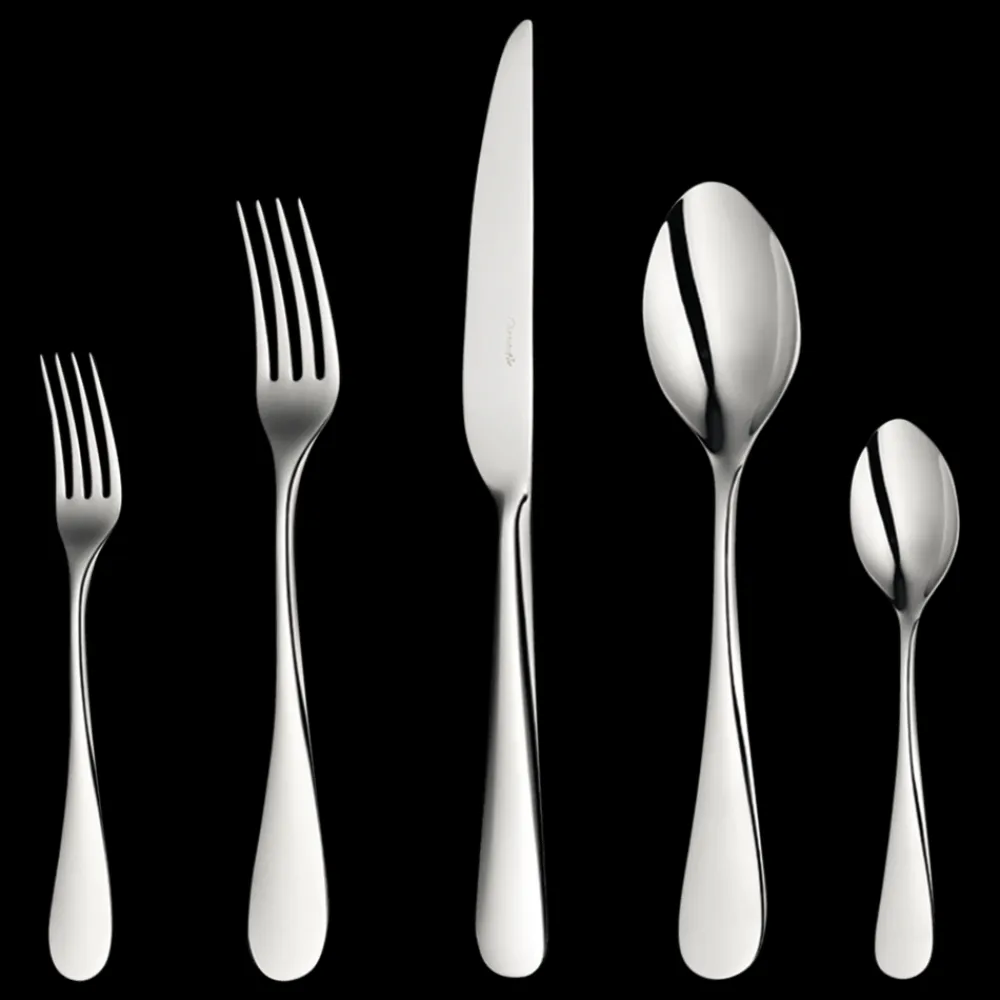Christofle 75-Piece Stainless Steel Flatware Set with chest