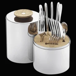 Christofle 24-Piece Stainless Steel Flatware Set with Storage Capsule