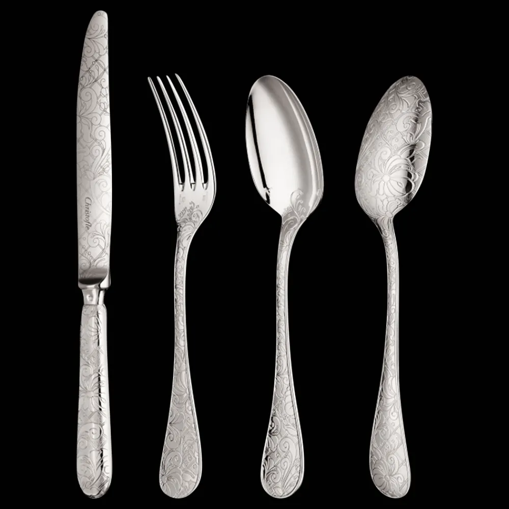 Christofle 24-Piece Sterling Silver Flatware Set for 6 People with Storage Box