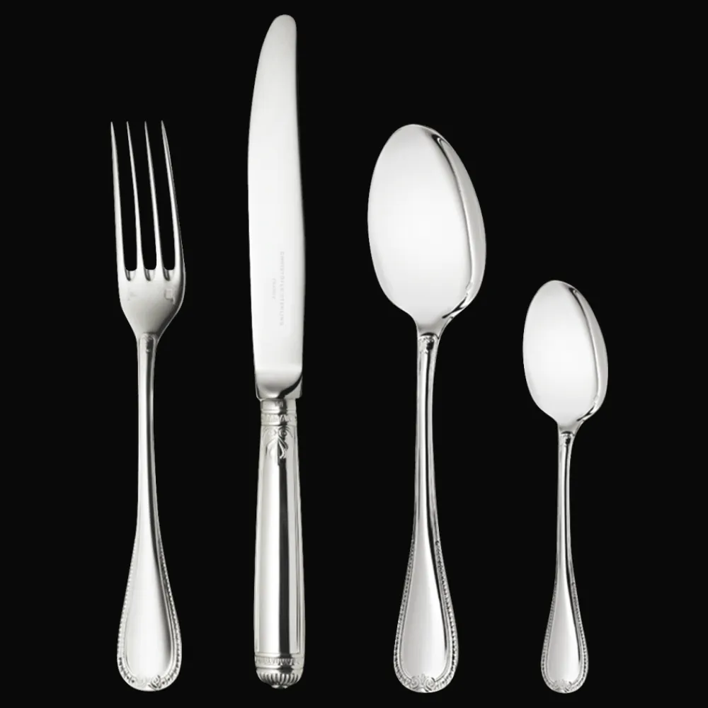 Christofle 24 Piece Sterling Silver Flatware Set with Storage Box