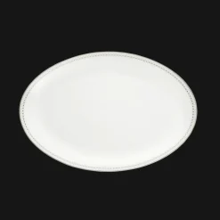 Christofle Platinum Finish Oval Porcelain Platter - 15 in