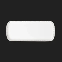 Christofle Platinum Finish Porcelain Cake Platter - 15 x 6 in