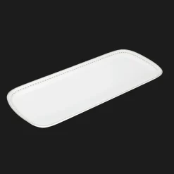 Christofle Platinum Finish Porcelain Cake Platter - 15 x 6 in