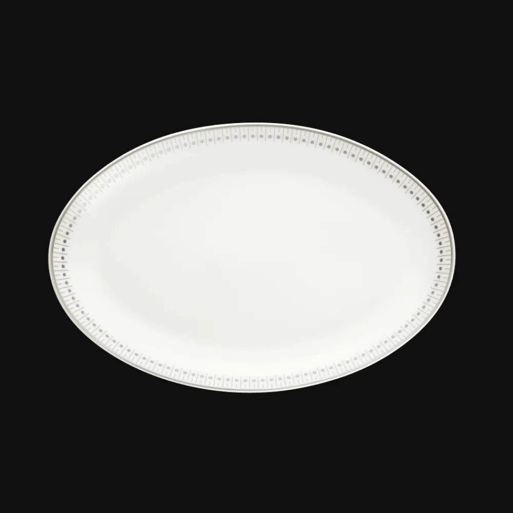 Christofle Platinum Finish Porcelain Oval Platter
