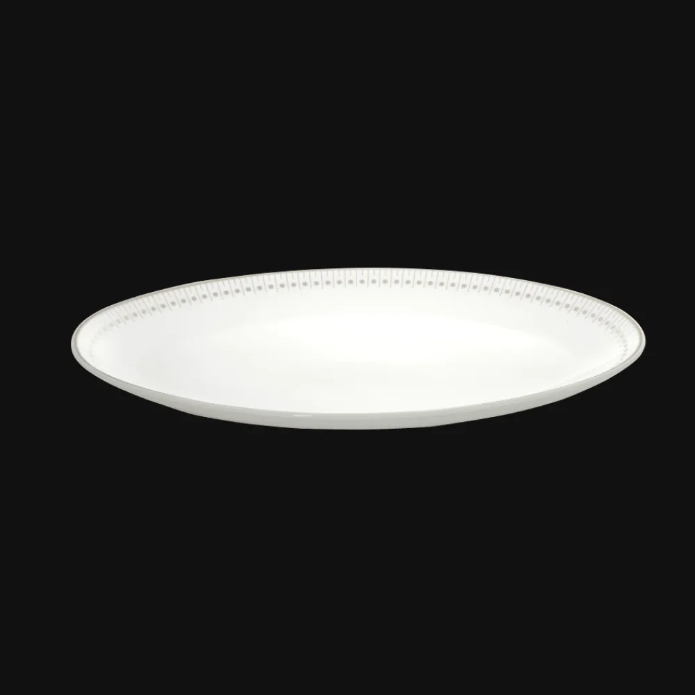 Christofle Platinum Finish Porcelain Oval Platter