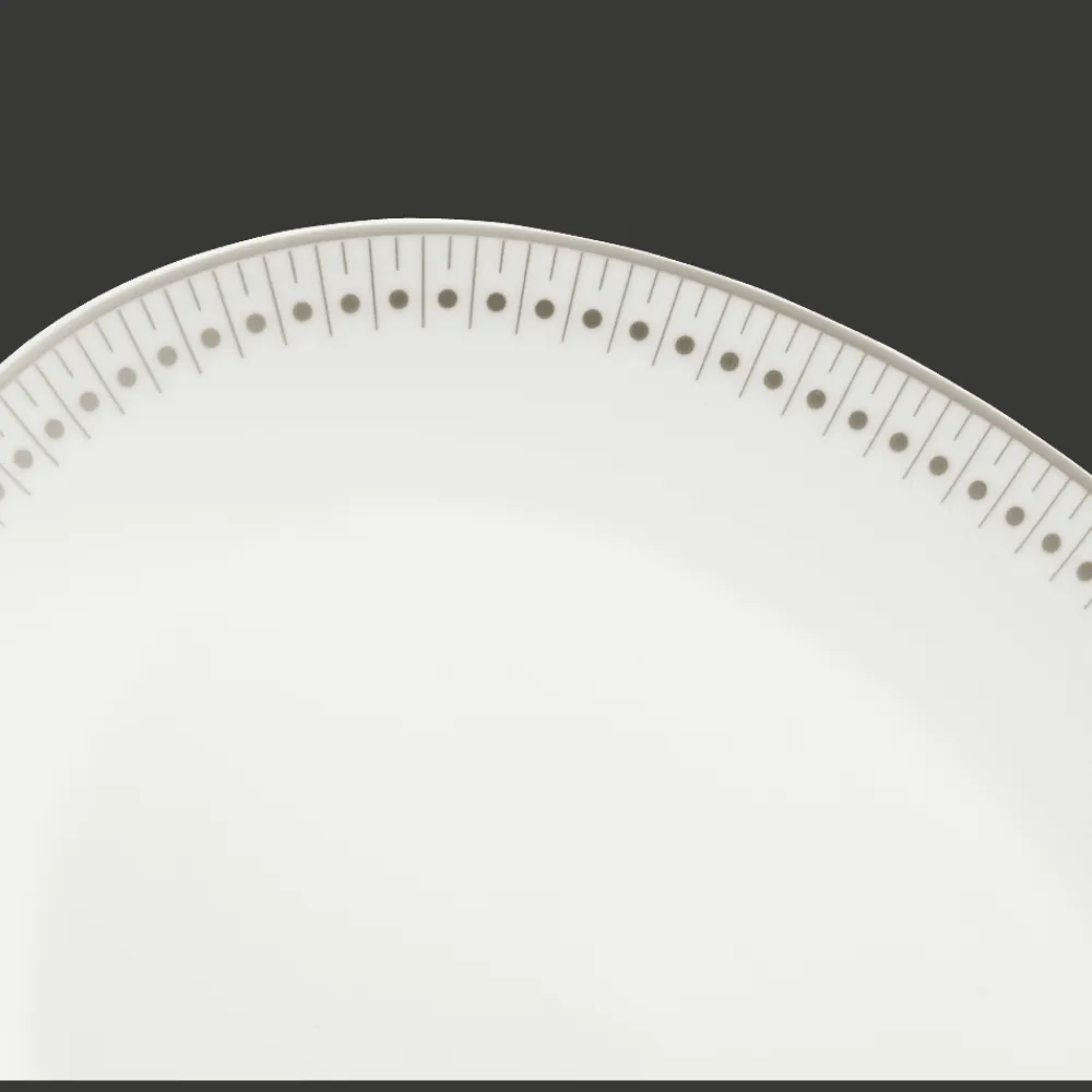 Christofle Platinum Finish Porcelain Oval Platter