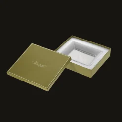 Christofle Platinum Porcelain Trinket Tray Gift Box