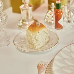 Christofle Porcelain Bread Plate Gold Finish