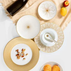 Christofle Porcelain Bread Plate Gold Finish