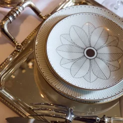 Christofle Porcelain Bread Plate Platinum Finish