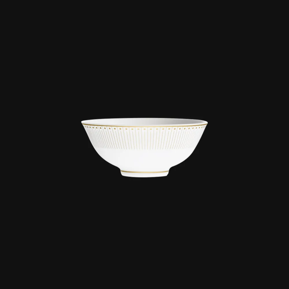 Christofle Porcelain Chinese Rice bowl Gold Finish