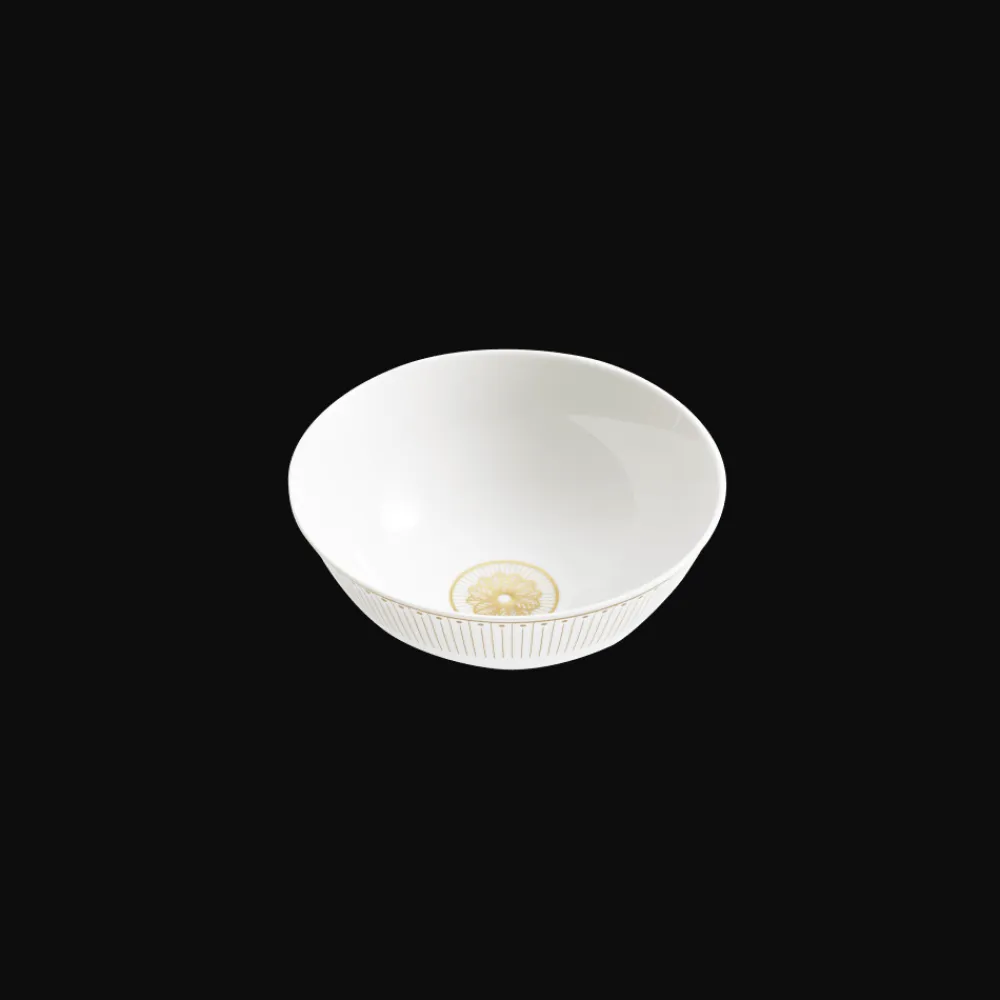 Christofle Porcelain Chinese Rice bowl Gold Finish