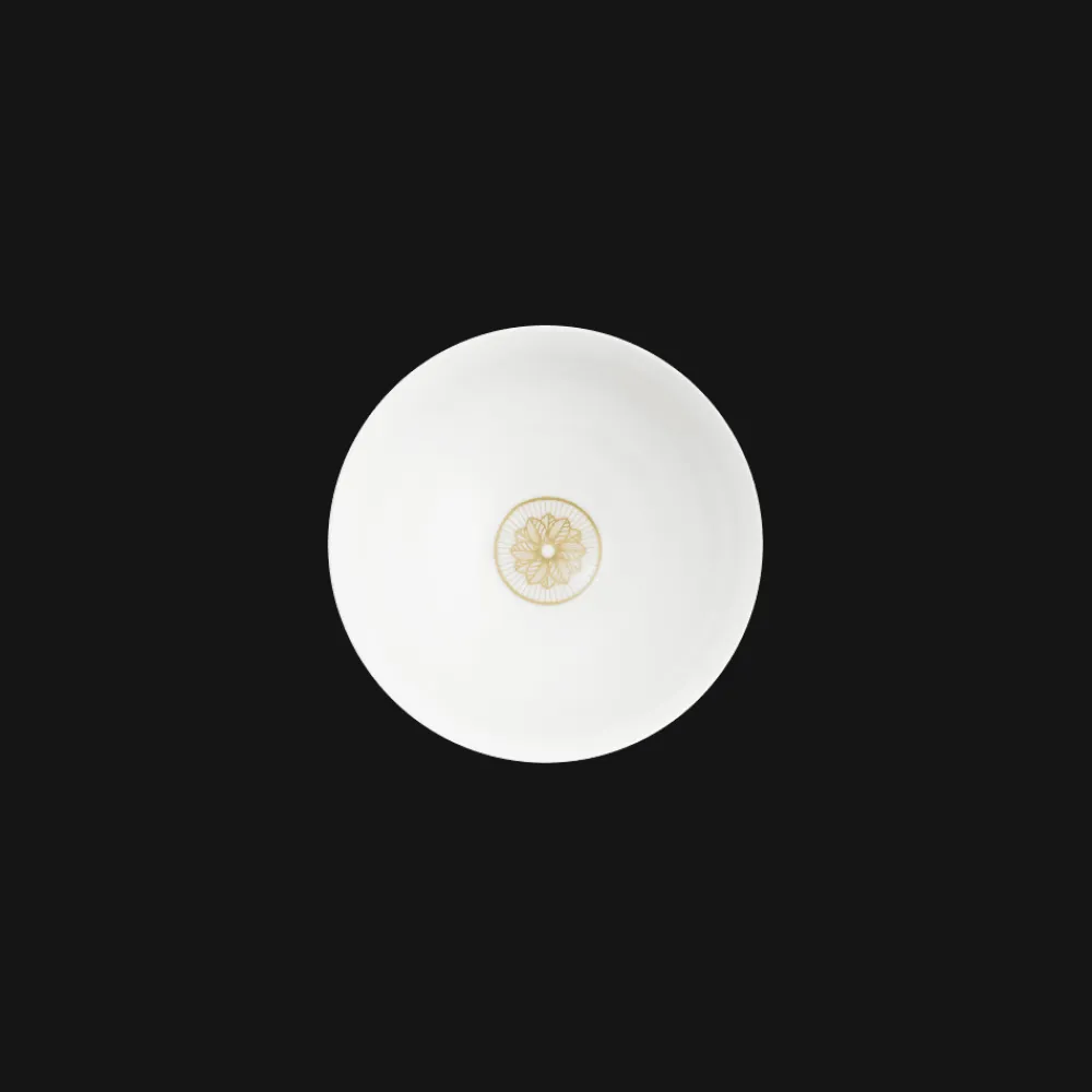 Christofle Porcelain Chinese Rice bowl Gold Finish