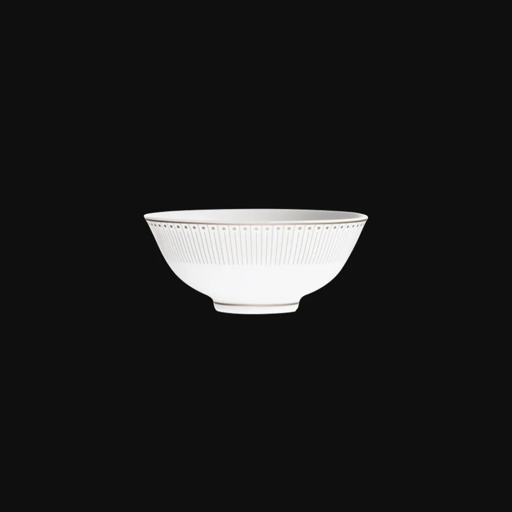 Christofle Porcelain Chinese Rice Bowl Platinum Finish