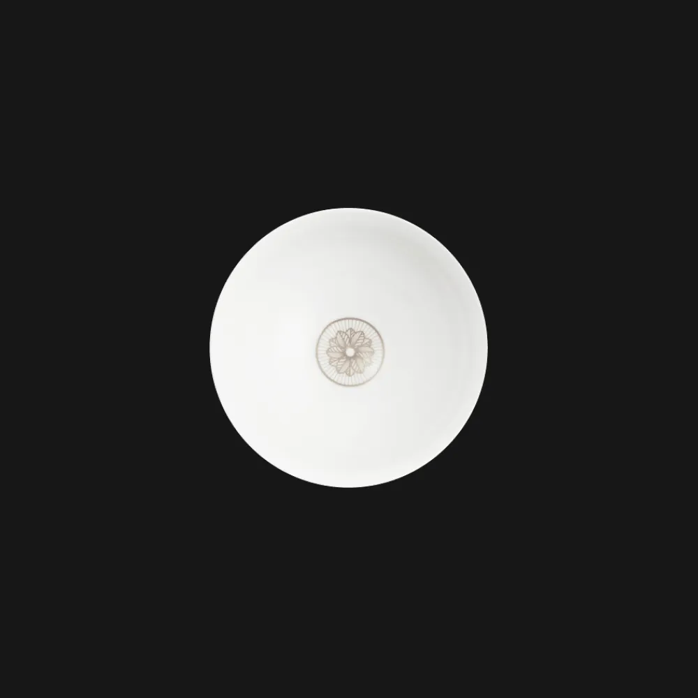 Christofle Porcelain Chinese Rice Bowl Platinum Finish