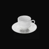 Christofle 2 Porcelain Coffee Cup and Saucers Platinum Finish