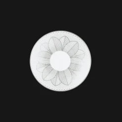 Christofle 2 Porcelain Coffee Cup and Saucers Platinum Finish