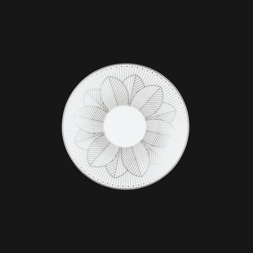 Christofle 2 Porcelain Coffee Cup and Saucers Platinum Finish