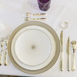 Christofle Porcelain Dessert/Luncheon/Salad plate Platinum Finish