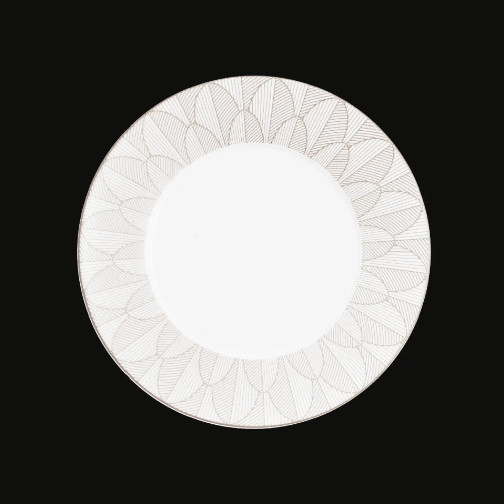 Christofle Porcelain Dinner plate Platinum Finish