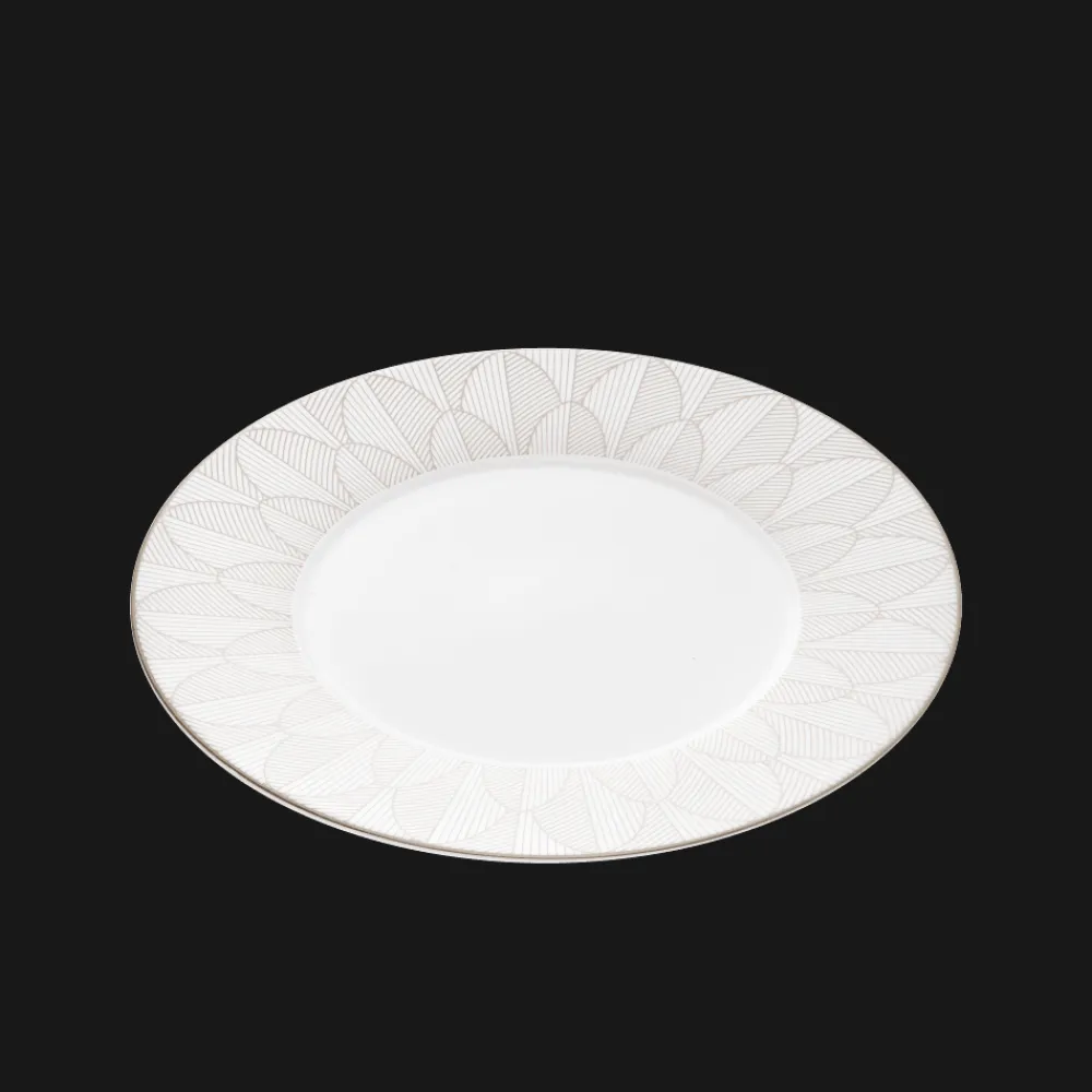 Christofle Porcelain Dinner plate Platinum Finish