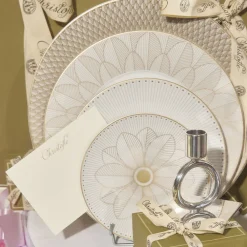 Christofle Porcelain Dinner plate Platinum Finish