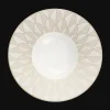 Christofle Porcelain Large Rim Plate Gold Finish
