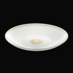 Christofle Porcelain Open Vegetable Dish Gold Finish