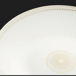 Christofle Porcelain Open Vegetable Dish Gold Finish