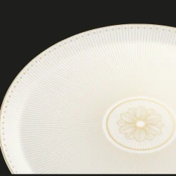 Christofle Porcelain Pie Dish Gold Finish
