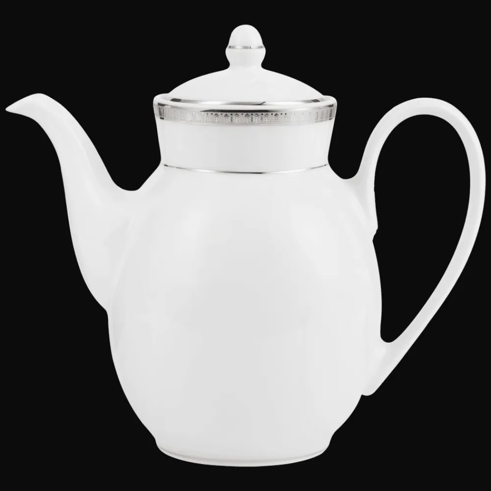 Christofle Porcelain Pot Platinum Finish